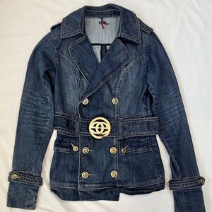 Red by Marc Ecko Jean Jacket Blazer with Belt XS